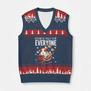 Christmas Guinea Pigs For Everyone V-Neck Knit Sweater Vest Funny Cavy Lover Gift TS12 Navy Red Print Your Wear