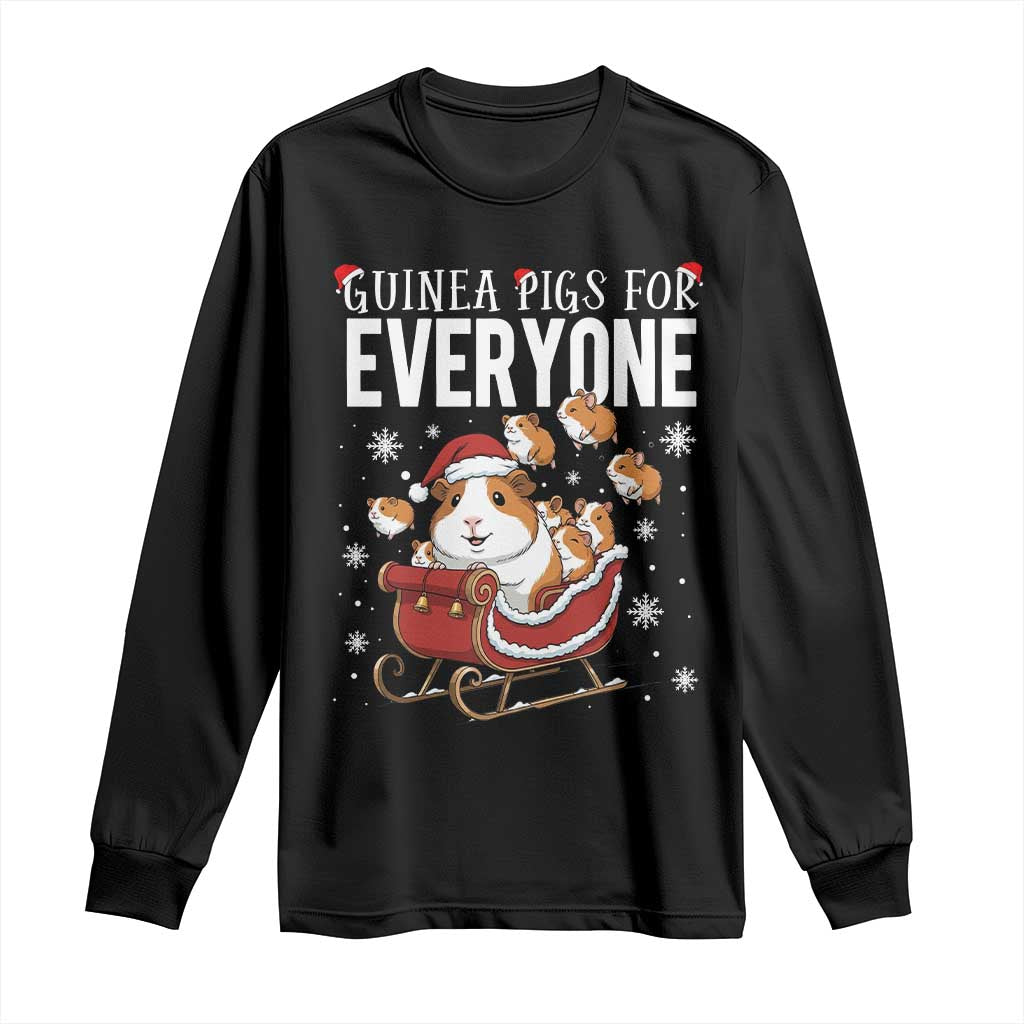 Christmas Guinea Pigs For Everyone Long Sleeve Shirt Funny Cavy Lover Gift TS12 Black Print Your Wear