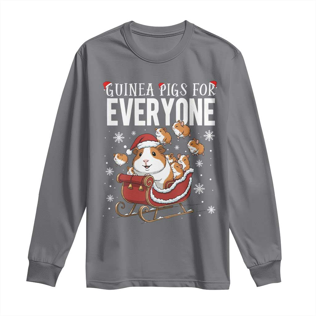 Christmas Guinea Pigs For Everyone Long Sleeve Shirt Funny Cavy Lover Gift TS12 Charcoal Print Your Wear
