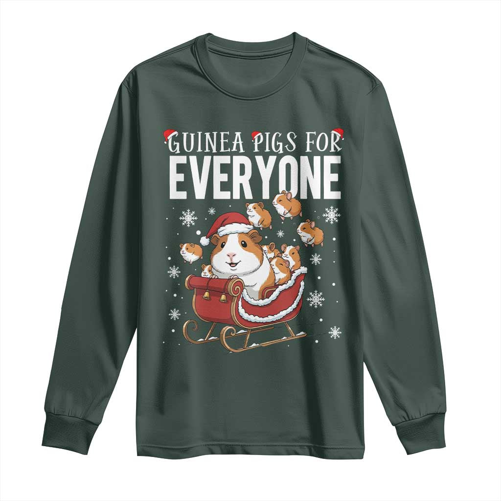 Christmas Guinea Pigs For Everyone Long Sleeve Shirt Funny Cavy Lover Gift TS12 Dark Forest Green Print Your Wear