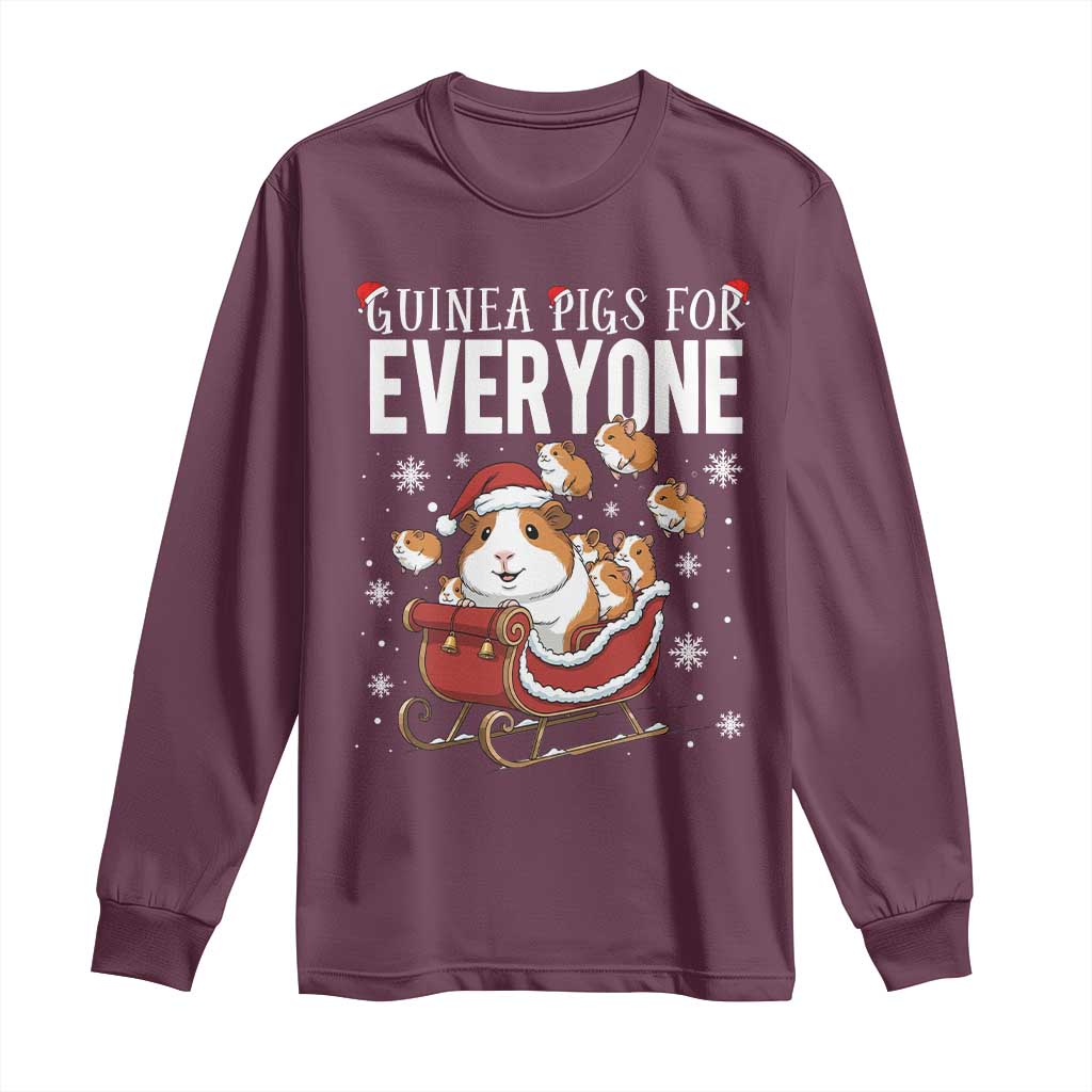 Christmas Guinea Pigs For Everyone Long Sleeve Shirt Funny Cavy Lover Gift TS12 Maroon Print Your Wear