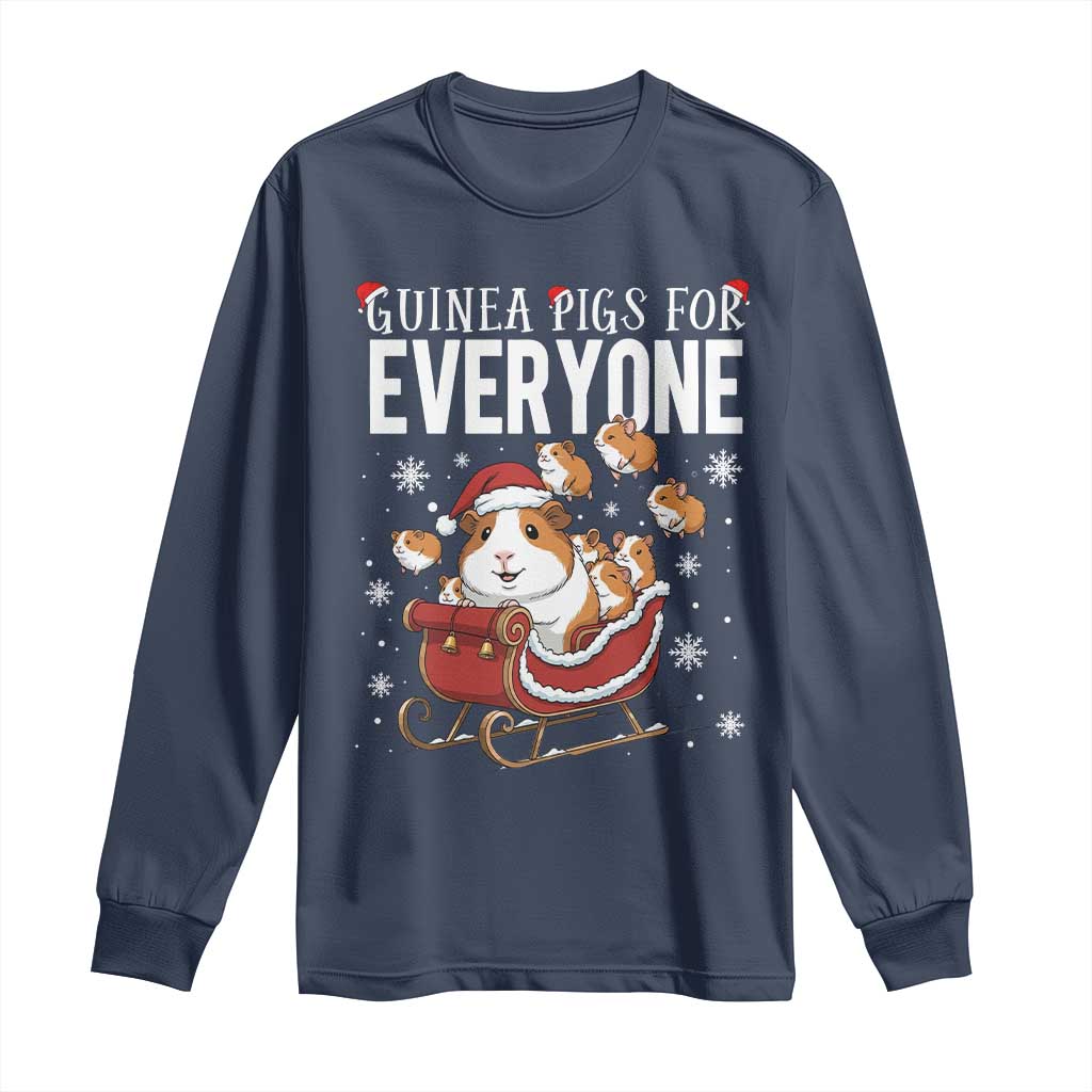 Christmas Guinea Pigs For Everyone Long Sleeve Shirt Funny Cavy Lover Gift TS12 Navy Print Your Wear