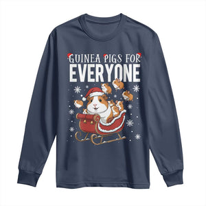 Christmas Guinea Pigs For Everyone Long Sleeve Shirt Funny Cavy Lover Gift TS12 Navy Print Your Wear