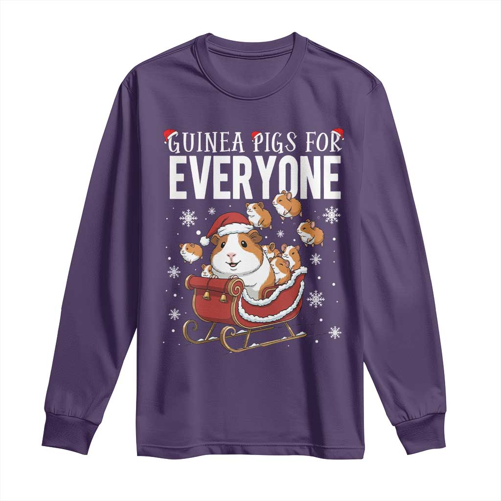 Christmas Guinea Pigs For Everyone Long Sleeve Shirt Funny Cavy Lover Gift TS12 Purple Print Your Wear