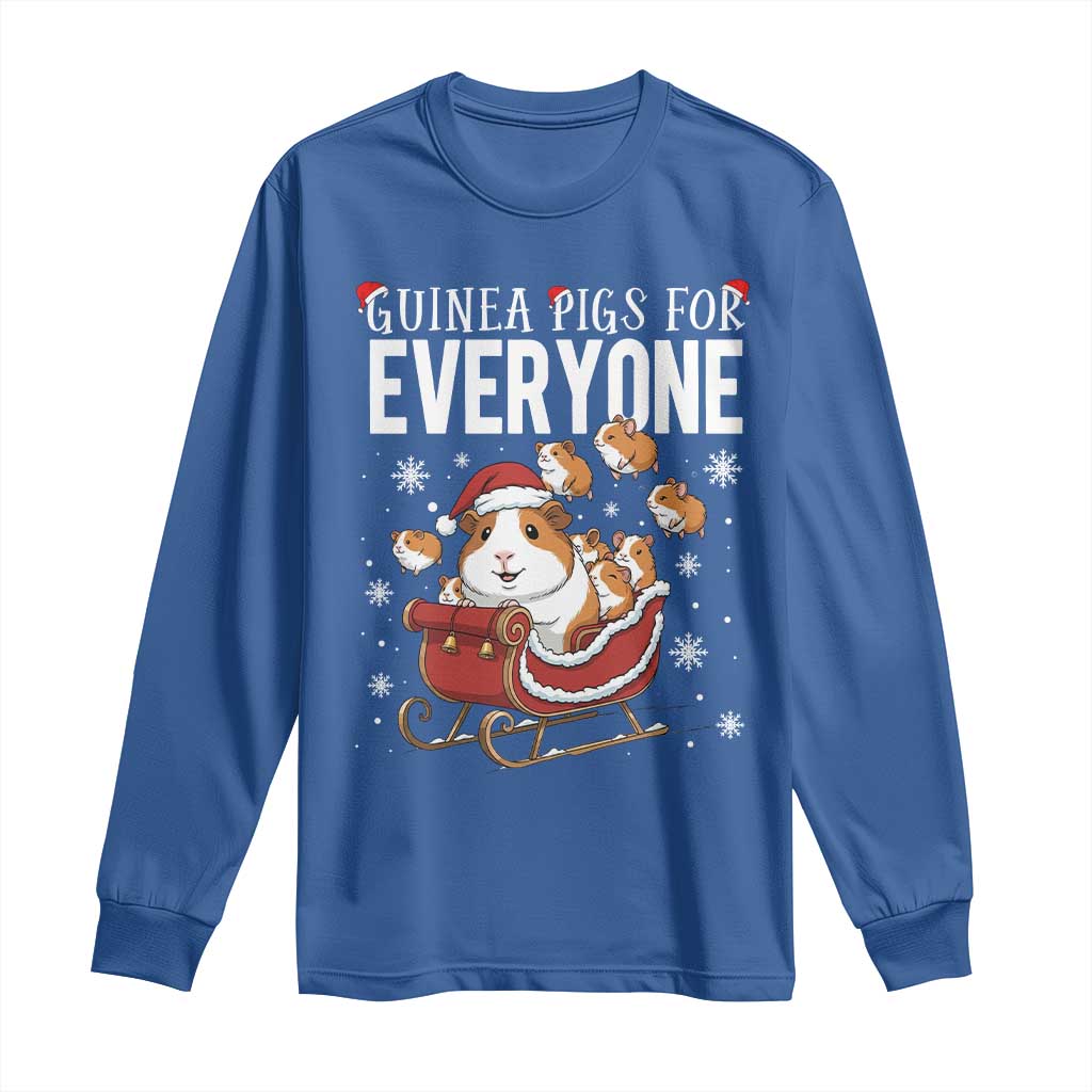Christmas Guinea Pigs For Everyone Long Sleeve Shirt Funny Cavy Lover Gift TS12 Royal Blue Print Your Wear