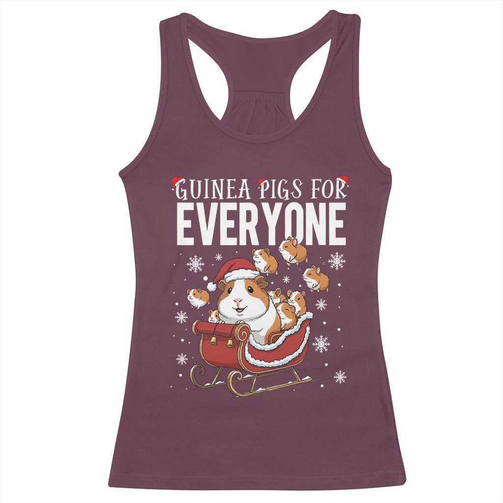 Christmas Guinea Pigs For Everyone Racerback Tank Top Funny Cavy Lover Gift TS12 Maroon Print Your Wear