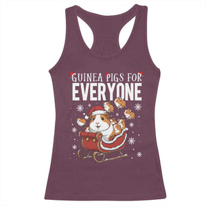Christmas Guinea Pigs For Everyone Racerback Tank Top Funny Cavy Lover Gift TS12 Maroon Print Your Wear