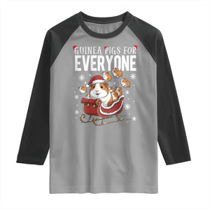 Christmas Guinea Pigs For Everyone Raglan Shirt Funny Cavy Lover Gift TS12 Sport Gray Black Print Your Wear