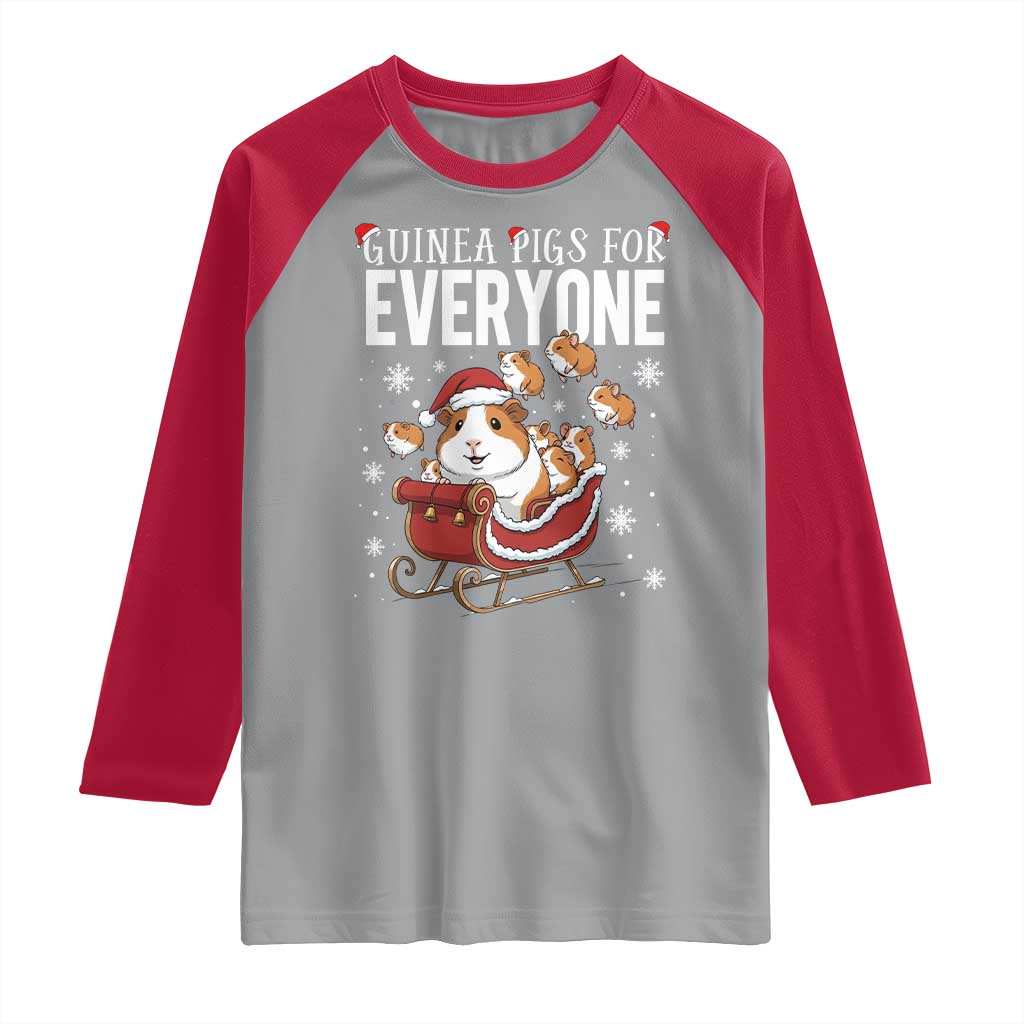 Christmas Guinea Pigs For Everyone Raglan Shirt Funny Cavy Lover Gift TS12 Sport Gray Red Print Your Wear