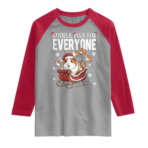 Christmas Guinea Pigs For Everyone Raglan Shirt Funny Cavy Lover Gift TS12 Sport Gray Red Print Your Wear