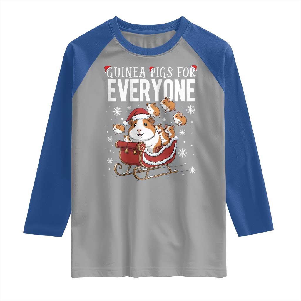 Christmas Guinea Pigs For Everyone Raglan Shirt Funny Cavy Lover Gift TS12 Sport Gray Royal Print Your Wear