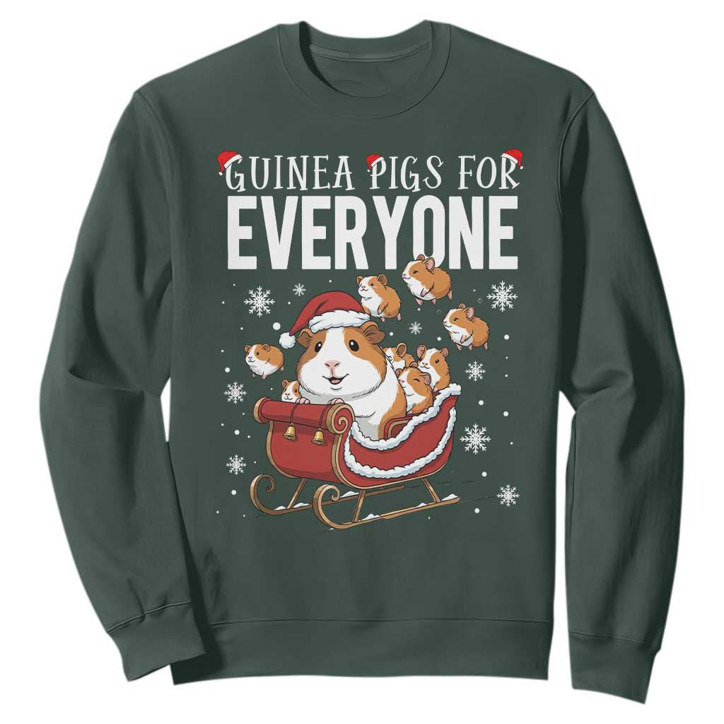 Christmas Guinea Pigs For Everyone Sweatshirt Funny Cavy Lover Gift TS12 Dark Forest Green Print Your Wear