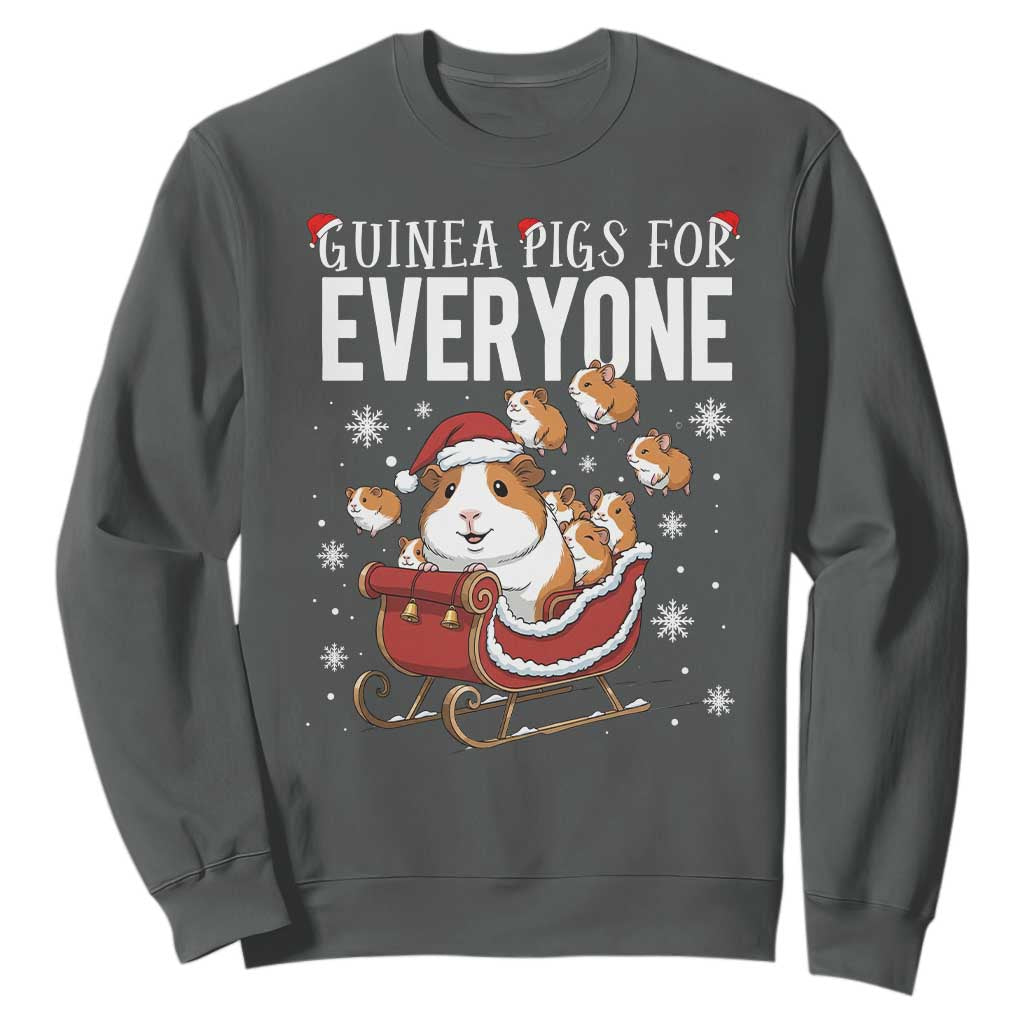Christmas Guinea Pigs For Everyone Sweatshirt Funny Cavy Lover Gift TS12 Dark Heather Print Your Wear