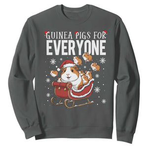 Christmas Guinea Pigs For Everyone Sweatshirt Funny Cavy Lover Gift TS12 Dark Heather Print Your Wear