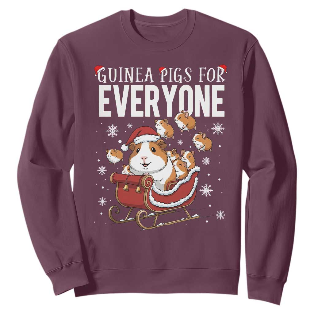 Christmas Guinea Pigs For Everyone Sweatshirt Funny Cavy Lover Gift TS12 Maroon Print Your Wear