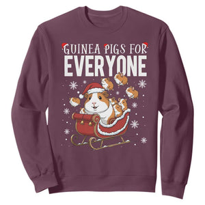 Christmas Guinea Pigs For Everyone Sweatshirt Funny Cavy Lover Gift TS12 Maroon Print Your Wear