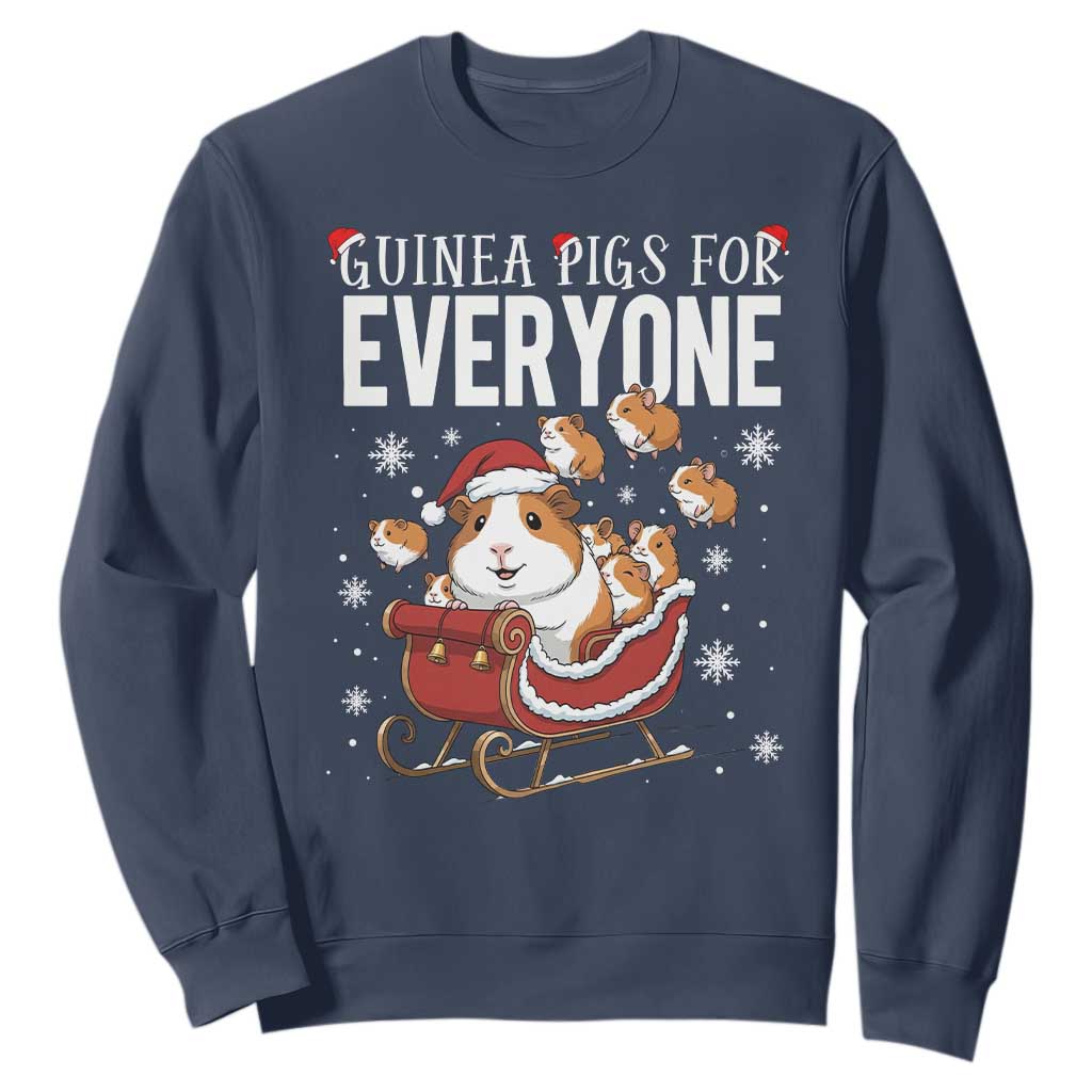 Christmas Guinea Pigs For Everyone Sweatshirt Funny Cavy Lover Gift TS12 Navy Print Your Wear
