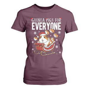 Christmas Guinea Pigs For Everyone T Shirt For Women Funny Cavy Lover Gift TS12 Maroon Print Your Wear