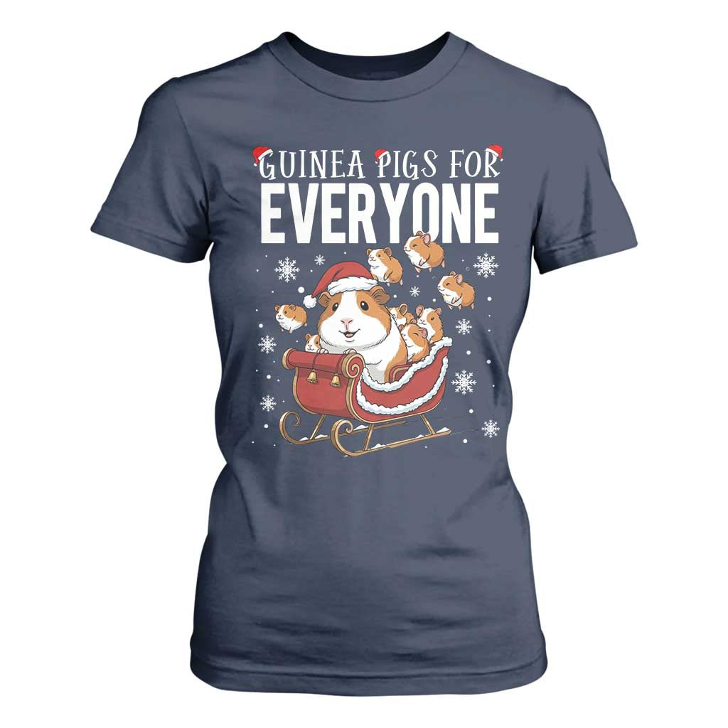 Christmas Guinea Pigs For Everyone T Shirt For Women Funny Cavy Lover Gift TS12 Navy Print Your Wear