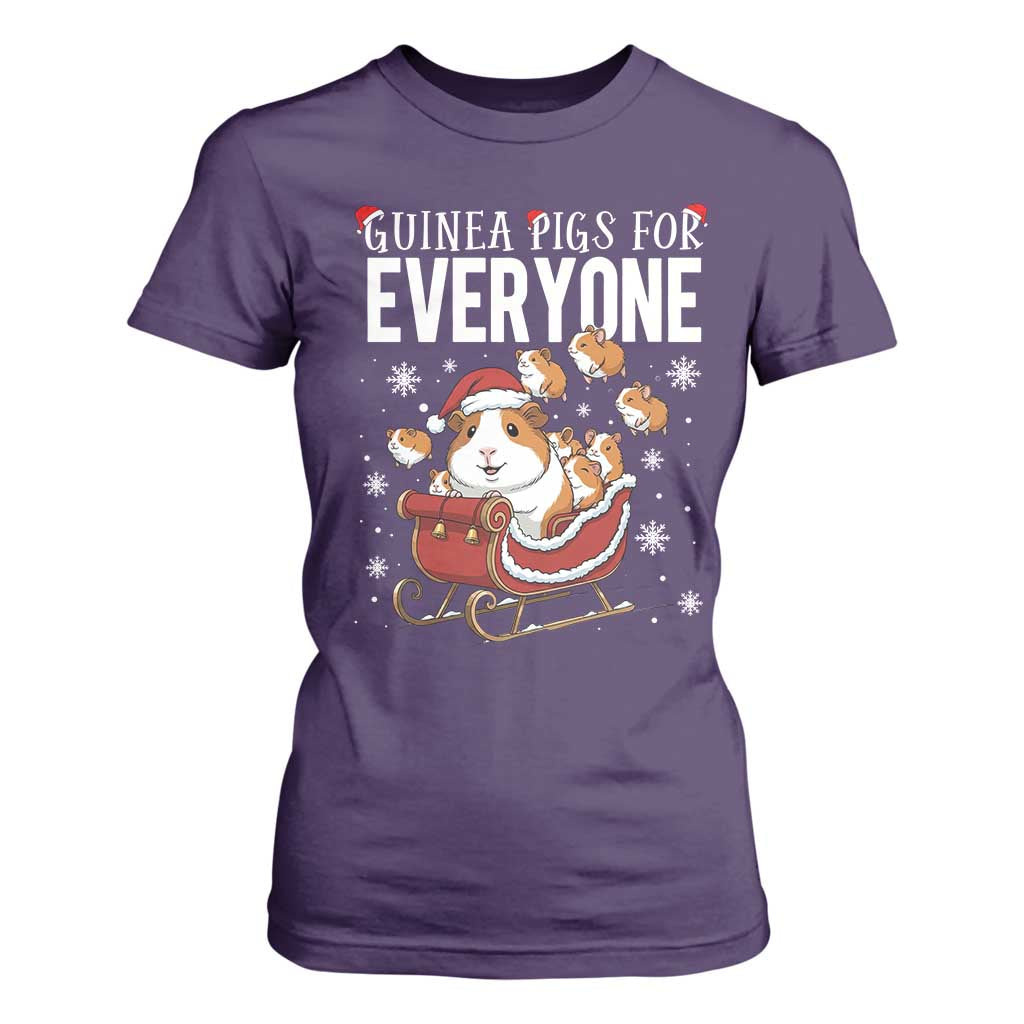 Christmas Guinea Pigs For Everyone T Shirt For Women Funny Cavy Lover Gift TS12 Purple Print Your Wear
