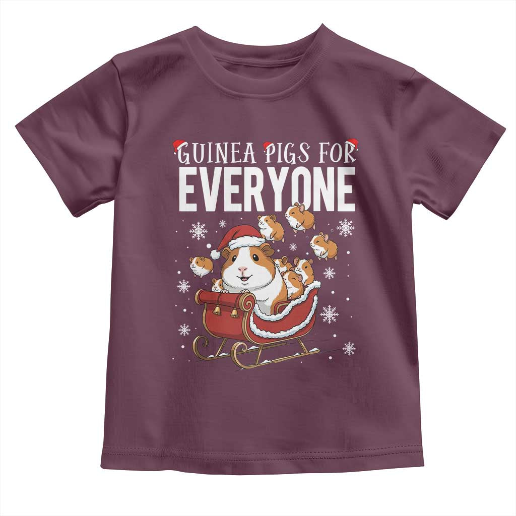 Christmas Guinea Pigs For Everyone Toddler T Shirt Funny Cavy Lover Gift TS12 Maroon Print Your Wear