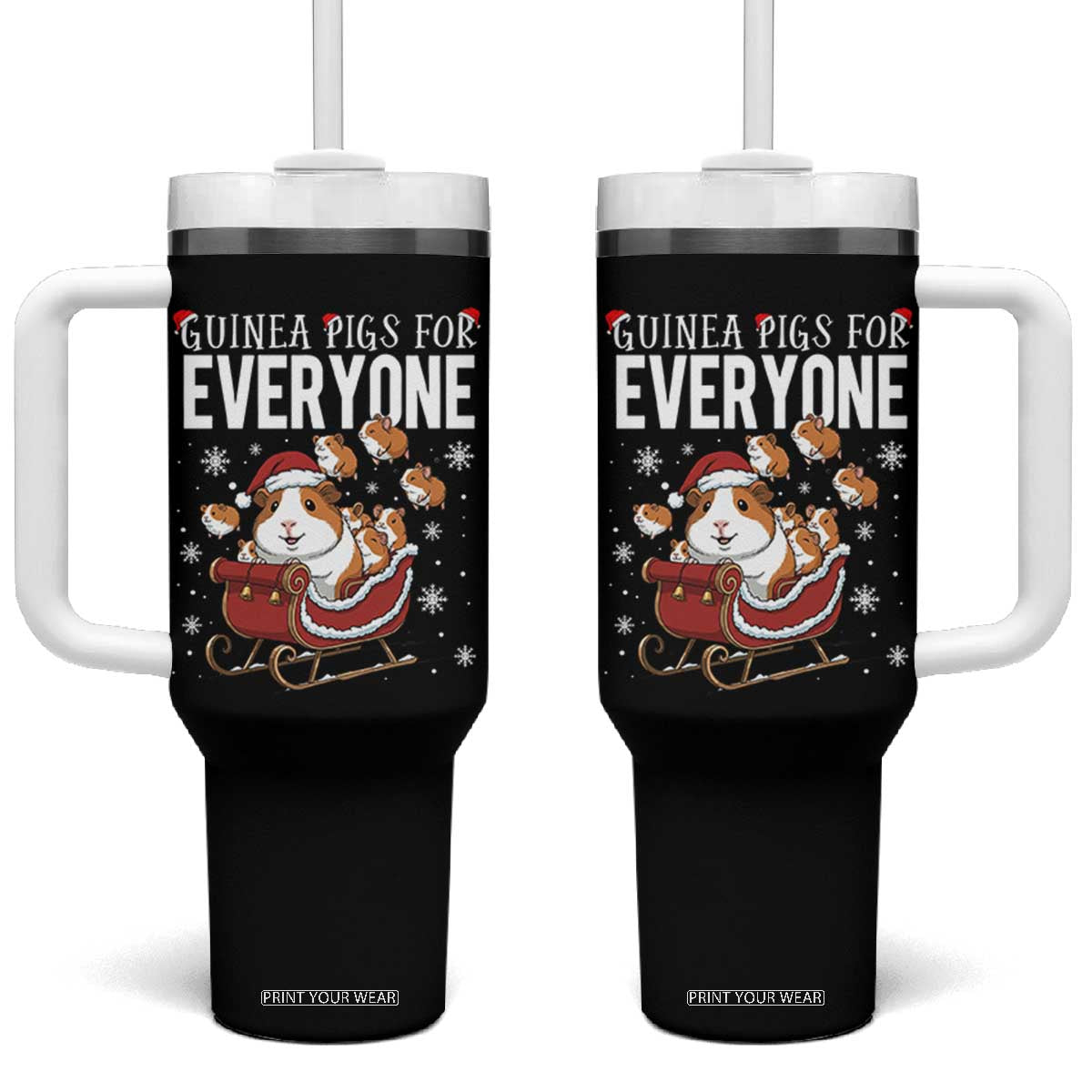Christmas Guinea Pigs For Everyone Tumbler With Handle Funny Cavy Lover Gift TS12 One Size: 40 oz Black Print Your Wear