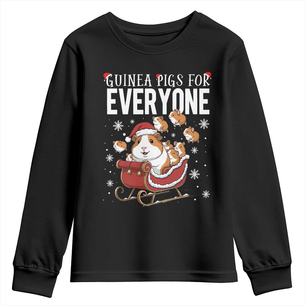 Christmas Guinea Pigs For Everyone Youth Sweatshirt Funny Cavy Lover Gift TS12 Black Print Your Wear
