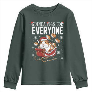 Christmas Guinea Pigs For Everyone Youth Sweatshirt Funny Cavy Lover Gift TS12 Dark Forest Green Print Your Wear