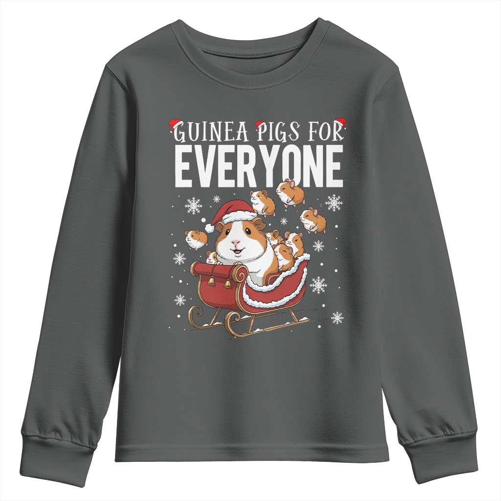 Christmas Guinea Pigs For Everyone Youth Sweatshirt Funny Cavy Lover Gift TS12 Dark Heather Print Your Wear