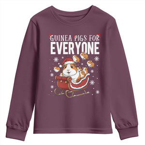 Christmas Guinea Pigs For Everyone Youth Sweatshirt Funny Cavy Lover Gift TS12 Maroon Print Your Wear