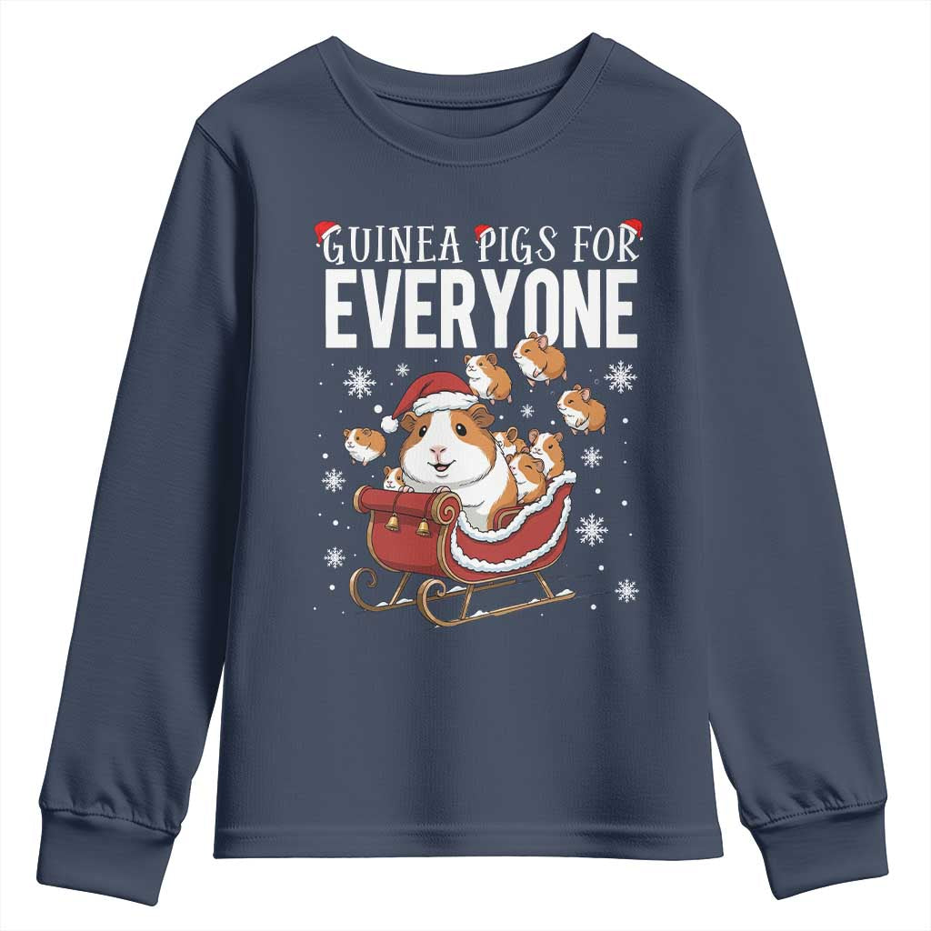 Christmas Guinea Pigs For Everyone Youth Sweatshirt Funny Cavy Lover Gift TS12 Navy Print Your Wear