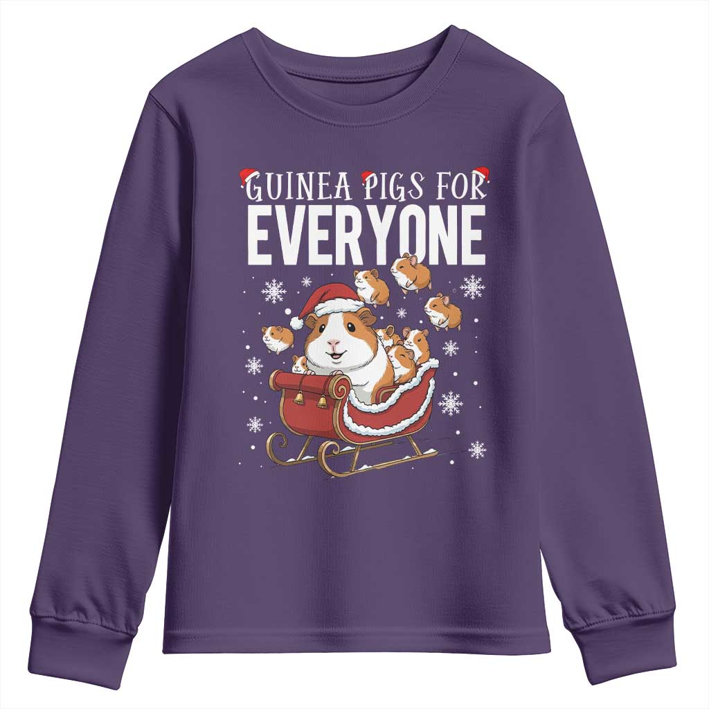Christmas Guinea Pigs For Everyone Youth Sweatshirt Funny Cavy Lover Gift TS12 Purple Print Your Wear