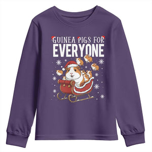 Christmas Guinea Pigs For Everyone Youth Sweatshirt Funny Cavy Lover Gift TS12 Purple Print Your Wear