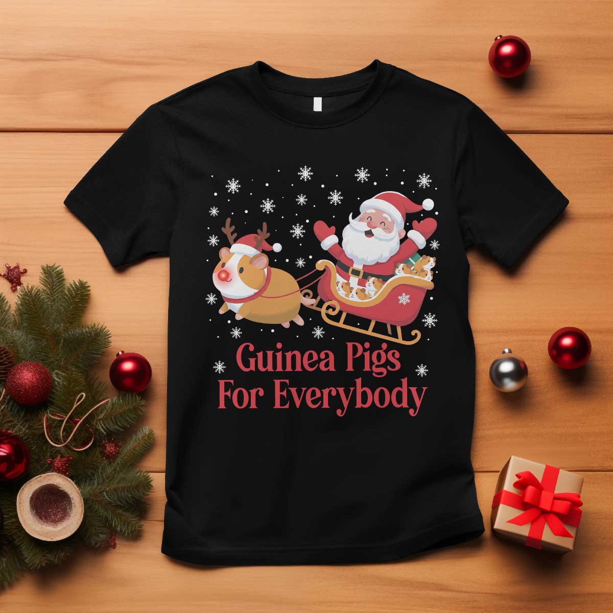 Guinea Pigs For Everybody T Shirt Funny Xmas Gift TS12 Black Print Your Wear