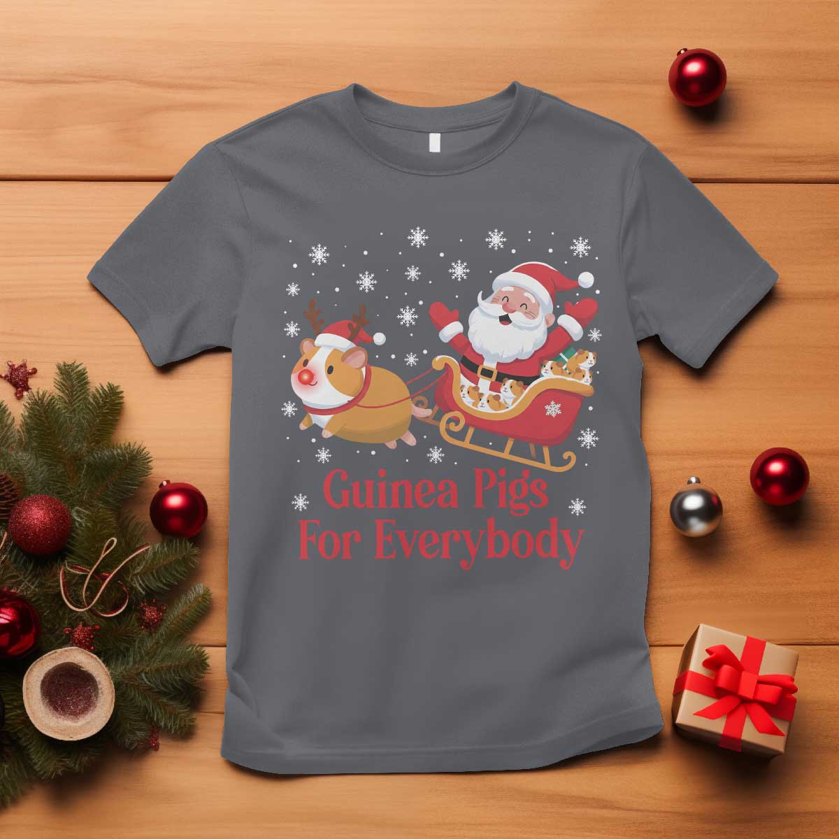 Guinea Pigs For Everybody T Shirt Funny Xmas Gift TS12 Charcoal Print Your Wear