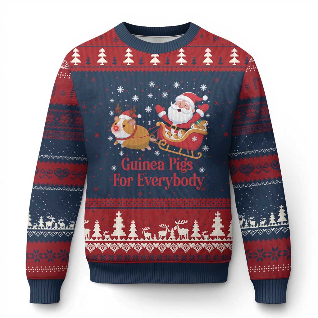 Guinea Pigs For Everybody Ugly Christmas Sweater Funny Xmas Gift TS12 Navy Red Print Your Wear