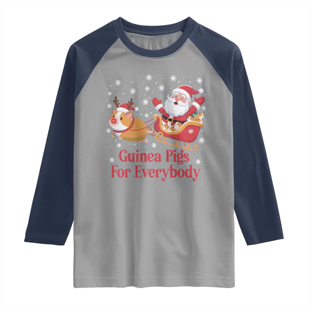 Guinea Pigs For Everybody Raglan Shirt Funny Xmas Gift TS12 Sport Gray Navy Print Your Wear