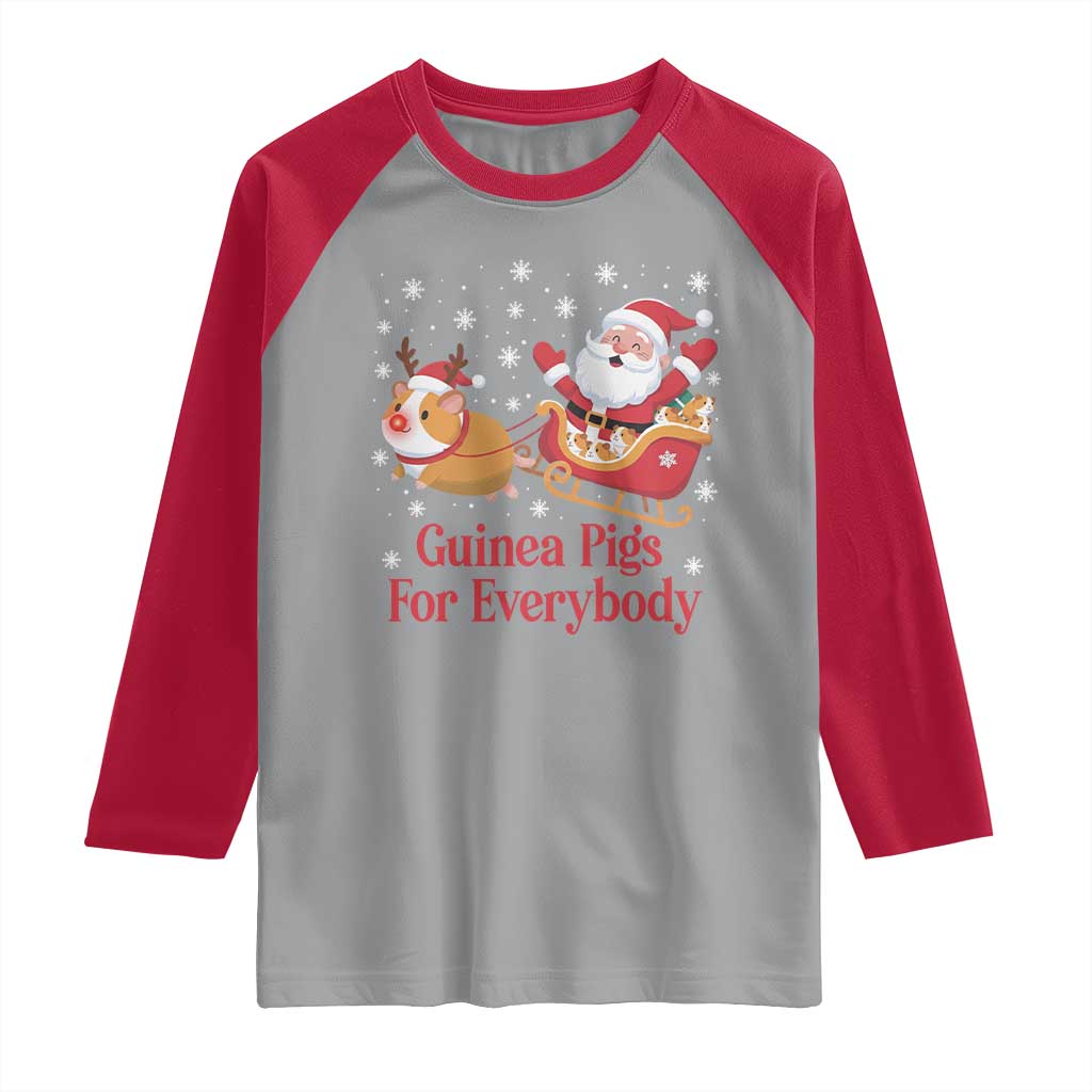 Guinea Pigs For Everybody Raglan Shirt Funny Xmas Gift TS12 Sport Gray Red Print Your Wear