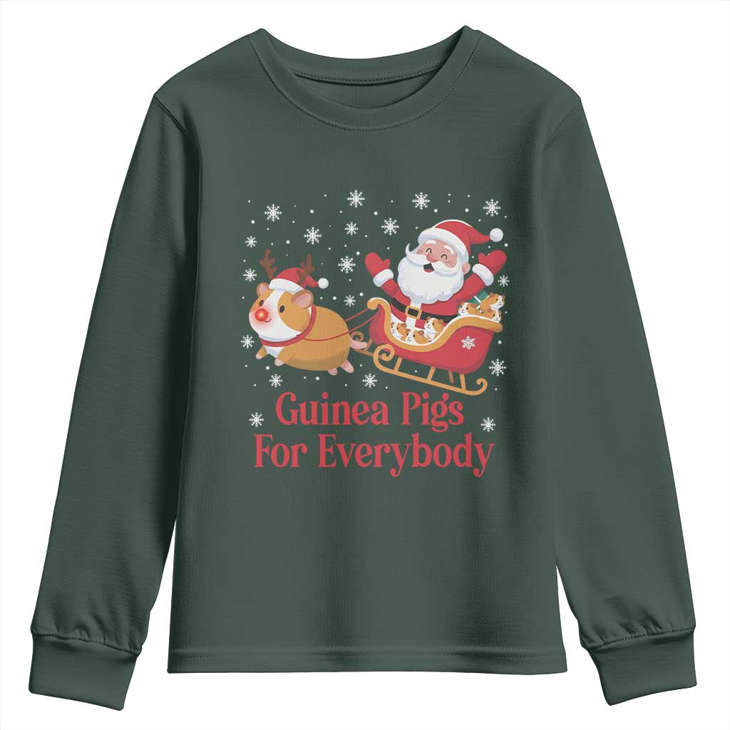 Guinea Pigs For Everybody Youth Sweatshirt Funny Xmas Gift TS12 Dark Forest Green Print Your Wear