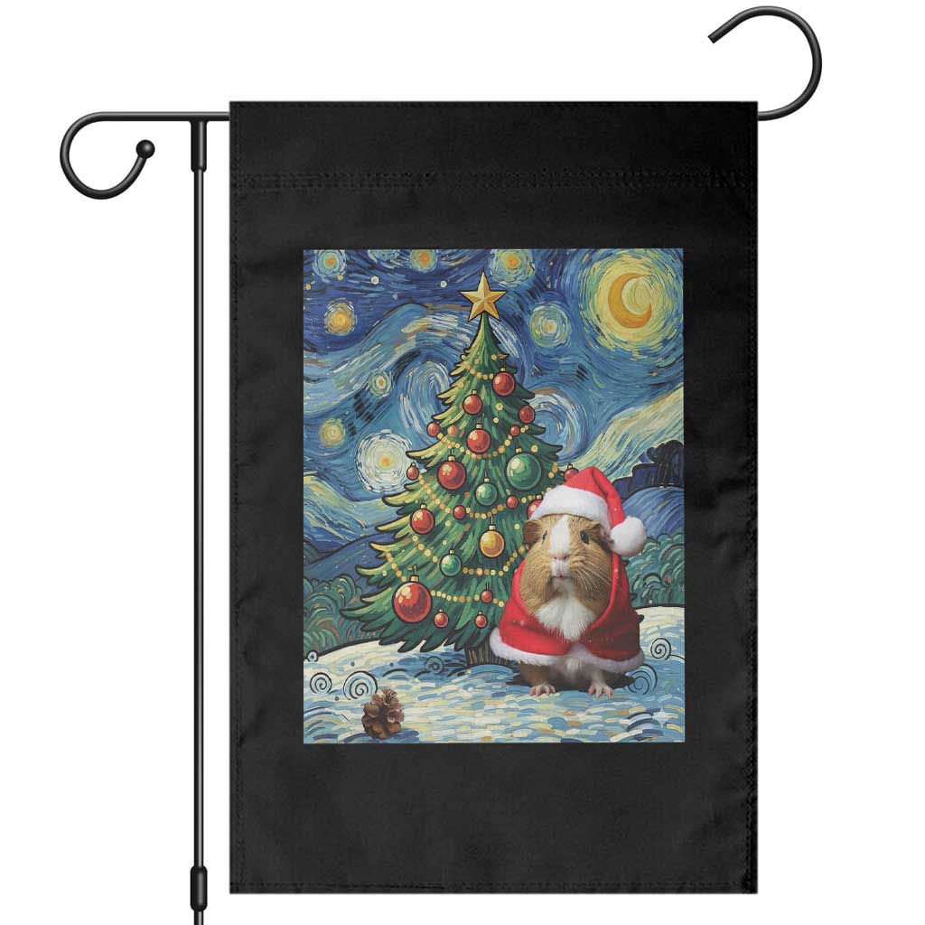 Santa Guinea Pig Starry Night Inspired Garden Flag Funny Christmas Gift TS12 Black Print Your Wear
