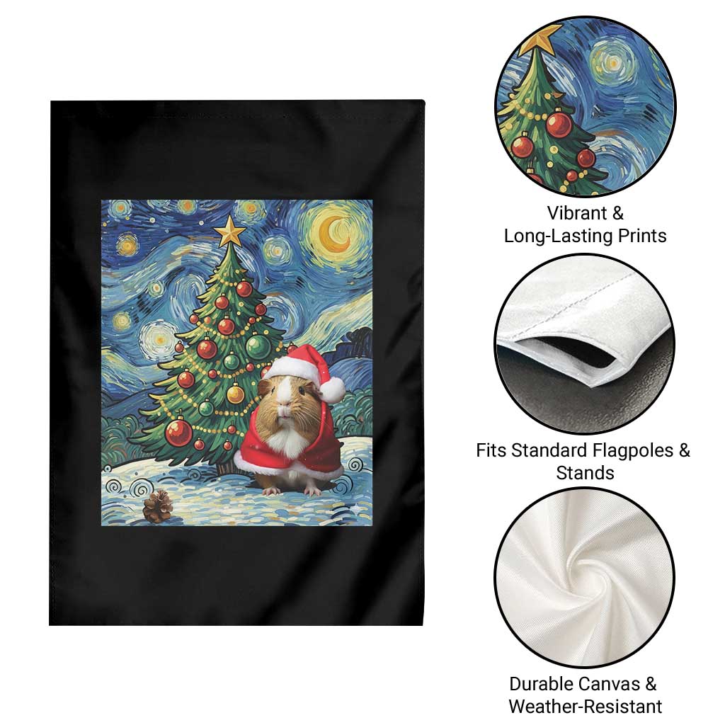 Santa Guinea Pig Starry Night Inspired Garden Flag Funny Christmas Gift TS12 Print Your Wear