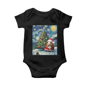 Santa Guinea Pig Starry Night Inspired Baby Onesie Funny Christmas Gift TS12 Black Print Your Wear