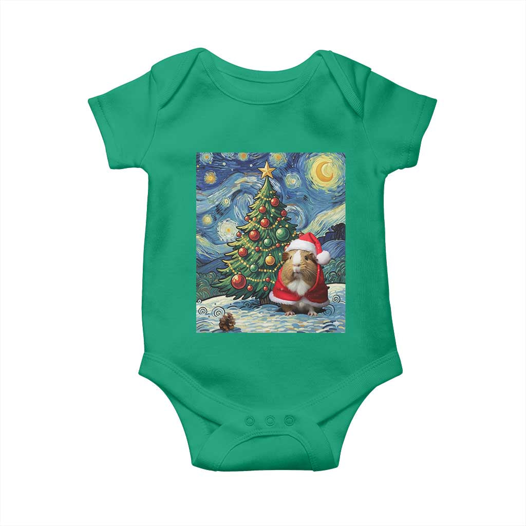 Santa Guinea Pig Starry Night Inspired Baby Onesie Funny Christmas Gift TS12 Irish Green Print Your Wear