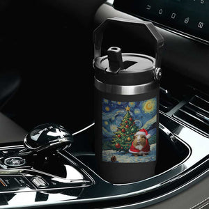 Santa Guinea Pig Starry Night Inspired Flip Straw Tumbler Funny Christmas Gift TS12 Print Your Wear