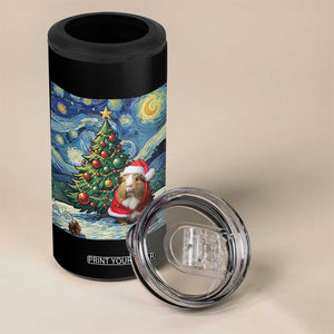 Santa Guinea Pig Starry Night Inspired 4 in 1 Can Cooler Tumbler Funny Christmas Gift TS12 Print Your Wear
