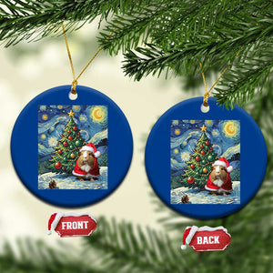 Santa Guinea Pig Starry Night Inspired Ceramic Ornament Funny Christmas Gift TS12 1pc Blue Print Your Wear