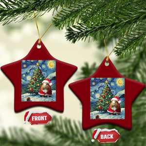 Santa Guinea Pig Starry Night Inspired Ceramic Ornament Funny Christmas Gift TS12 Print Your Wear