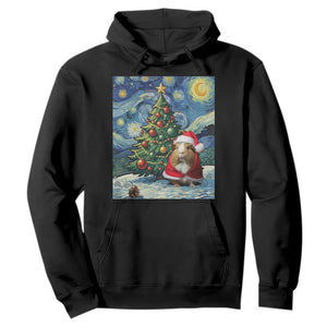 Santa Guinea Pig Starry Night Inspired Hoodie Funny Christmas Gift TS12 Black Print Your Wear