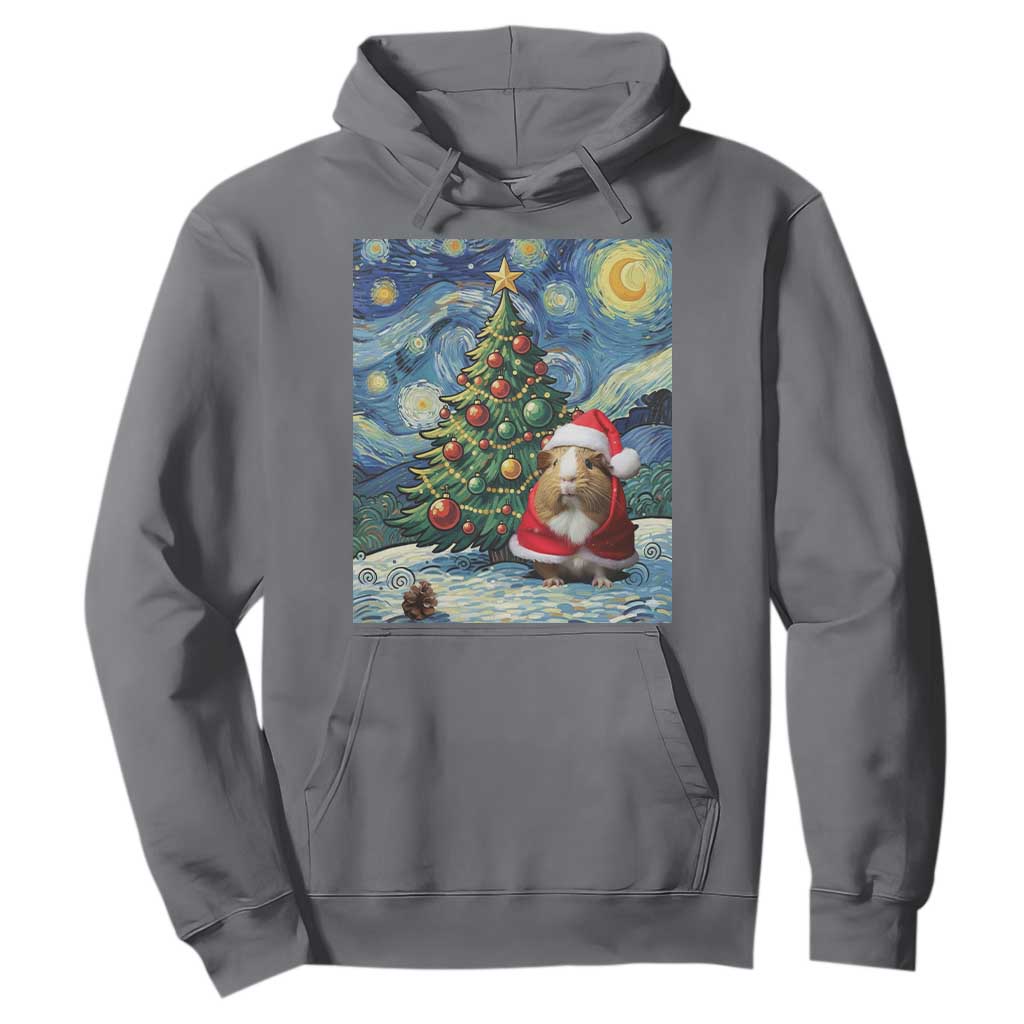 Santa Guinea Pig Starry Night Inspired Hoodie Funny Christmas Gift TS12 Charcoal Print Your Wear