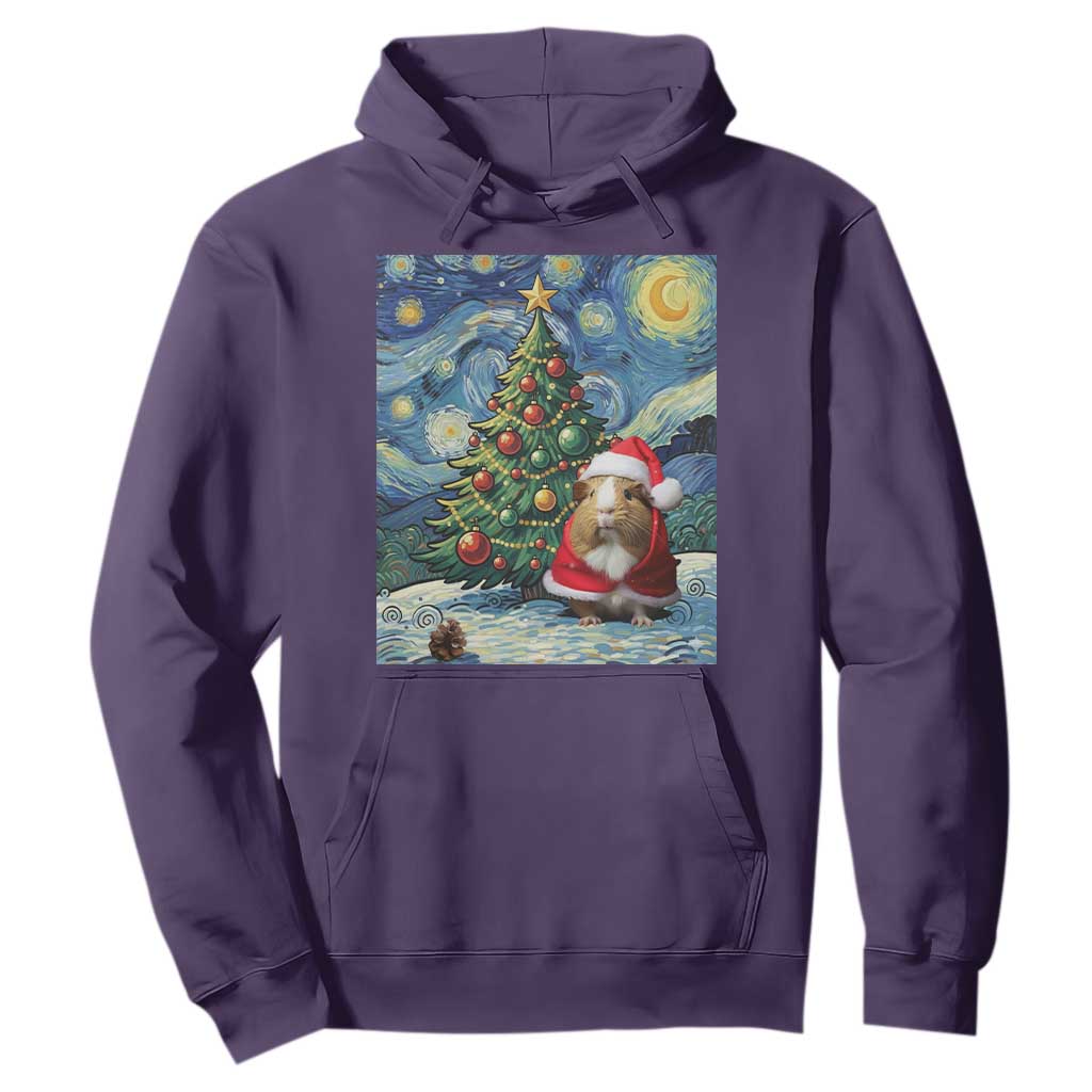 Santa Guinea Pig Starry Night Inspired Hoodie Funny Christmas Gift TS12 Purple Print Your Wear